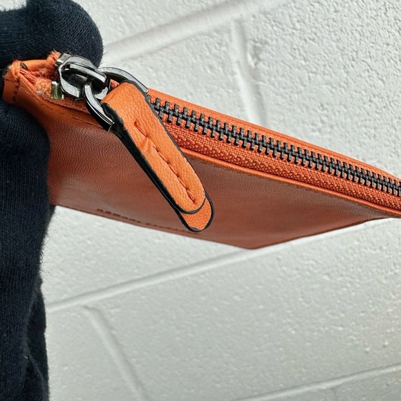 Armani Exchange Orange Pebble Leather Coin Purse & Key Chain Style C05550 - Picture 3 of 7